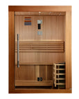 Sundsvall sauna from the front, tempered glass door