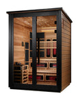 Golden Designs Kaskinen 6-Person Outdoor Hybrid Sauna Full Spectrum Infrared or Traditional Stove Two Tone