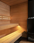 SaunaLife G6 Outdoor Sauna Interior View with Heater