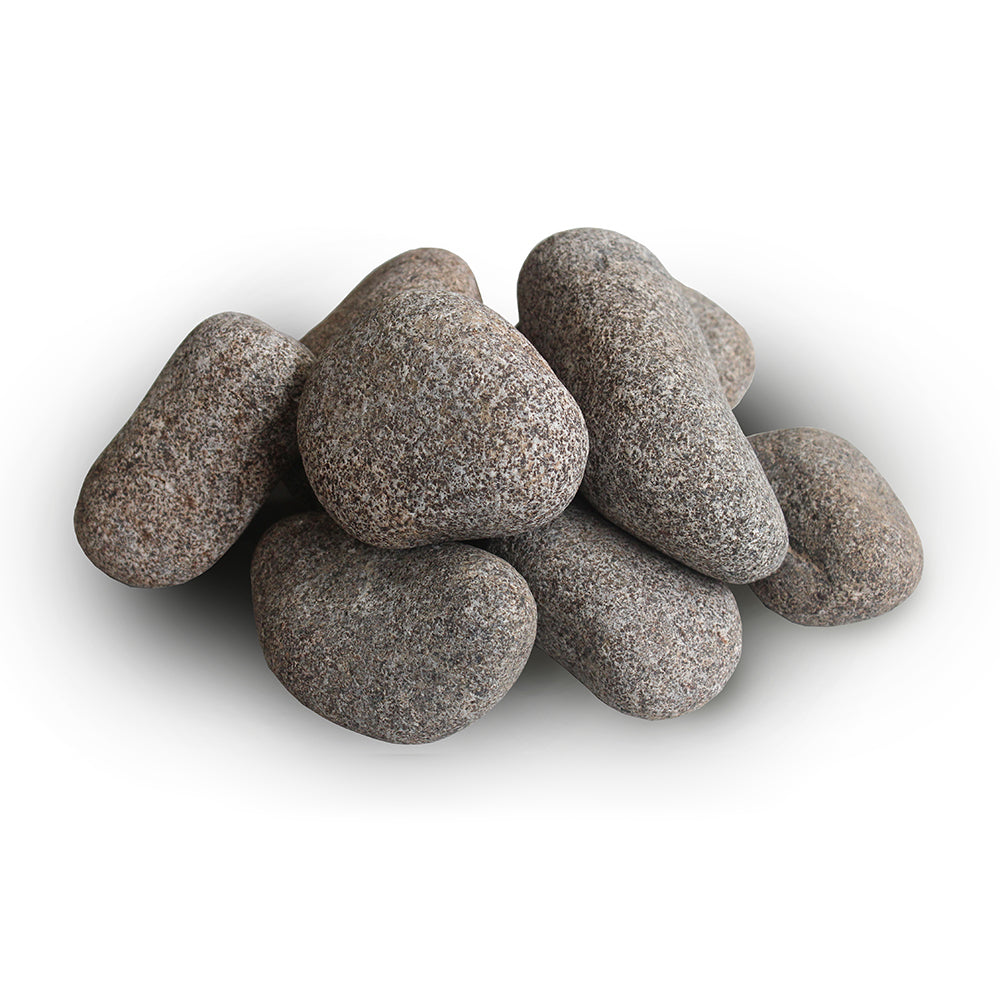 Group of gray stones on a white background