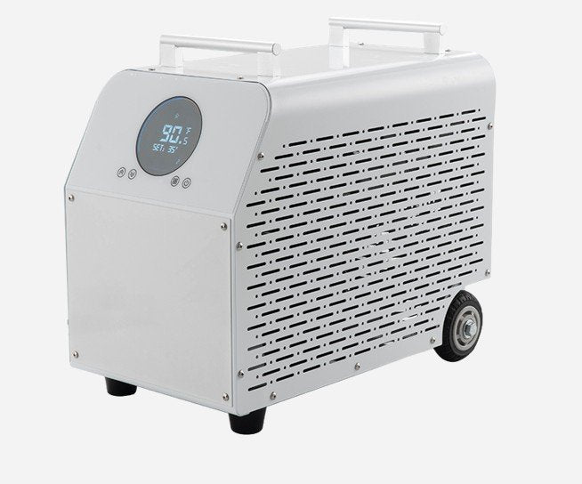 Premier Edition 1.0 HP cold plunge chiller in white, three quarter view