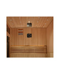 Golden Designs Sundsvall two person indoor sauna, Canadian red cedar interior and clear cedar exterior