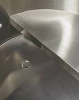 304 stainless interior and built in bench seen from above
