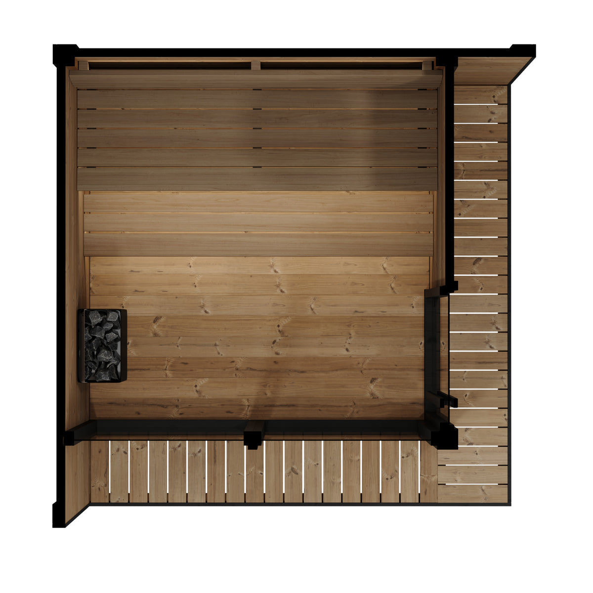 Sauna GL6B Outdoor Sauna Interior Top View