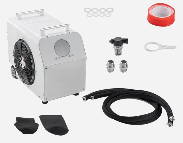 Included accessories: quick connect hoses, spare filters and filter housing wrench