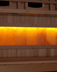 Himalayan salt bar mounted below the bench