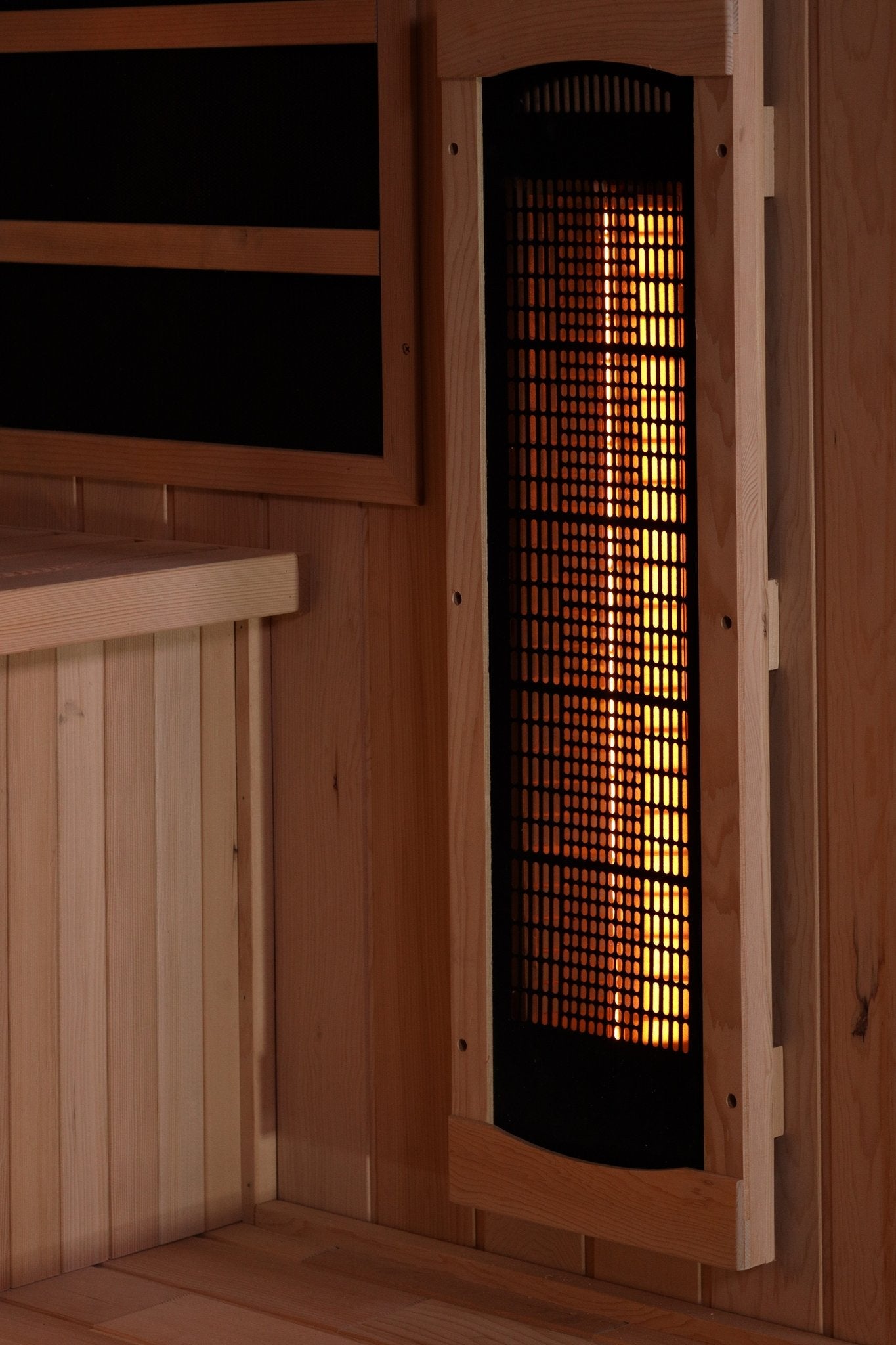 Near infrared heater mounted on the side wall