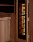 Near infrared heater mounted on the side wall