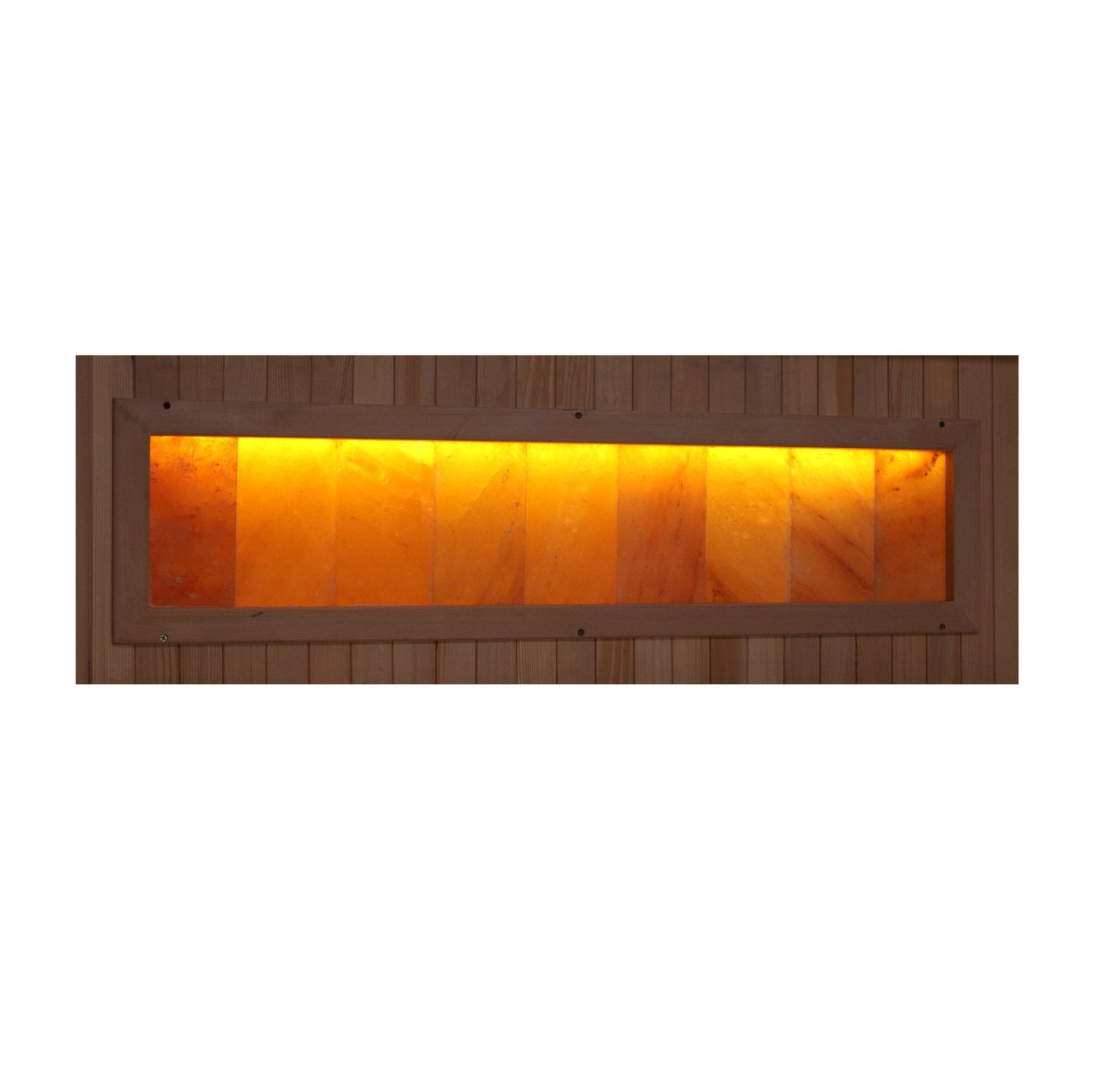Himalayan salt bars mounted above the heating elements