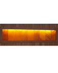 Himalayan salt bars mounted above the heating elements