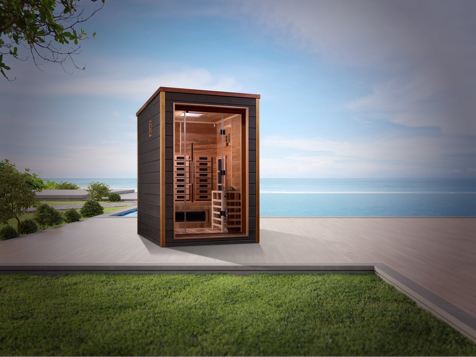 Nora sauna against a plain background