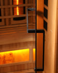 Interior towel bar and black door handle