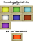 Chromotherapy lighting cycling through its colour range