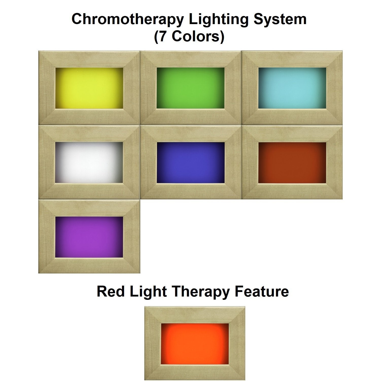 Chromotherapy lighting with the red light therapy feature active