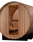 Zurich barrel sauna interior backrest with accent lighting
