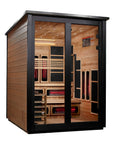 Golden Designs Kaskinen 6-Person Outdoor Hybrid Sauna Full Spectrum Infrared or Traditional Stove Two Tone