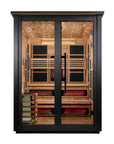 Golden Designs Kaskinen 6-Person Outdoor Hybrid Sauna Full Spectrum Infrared or Traditional Stove Two Tone