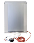 Harvia The Wall Sauna Heater Stainless Steel with electrical components displayed