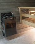 Harvia The Wall Sauna Heater mounted on sauna wall