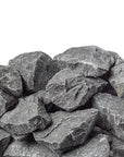 Pile of gray rocks on a white background