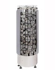 Harvia Cilindro Sauna Heater full view with stones under stainless steel grate