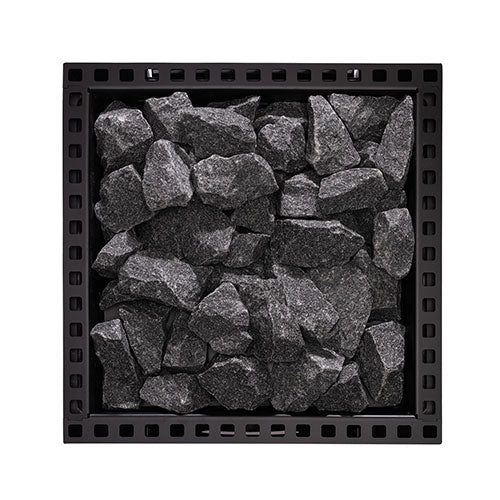 Narvi Kuru Sauna Stove top view grey stones on the top