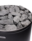 Narvi Luosto Sauna Stove grey stones filling top of heater
