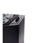 Narvi NC20 Sauna Stove Black side and top of heater with grey stones