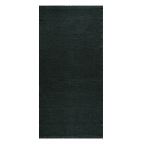 dark brown towel spread out flat against a white background
