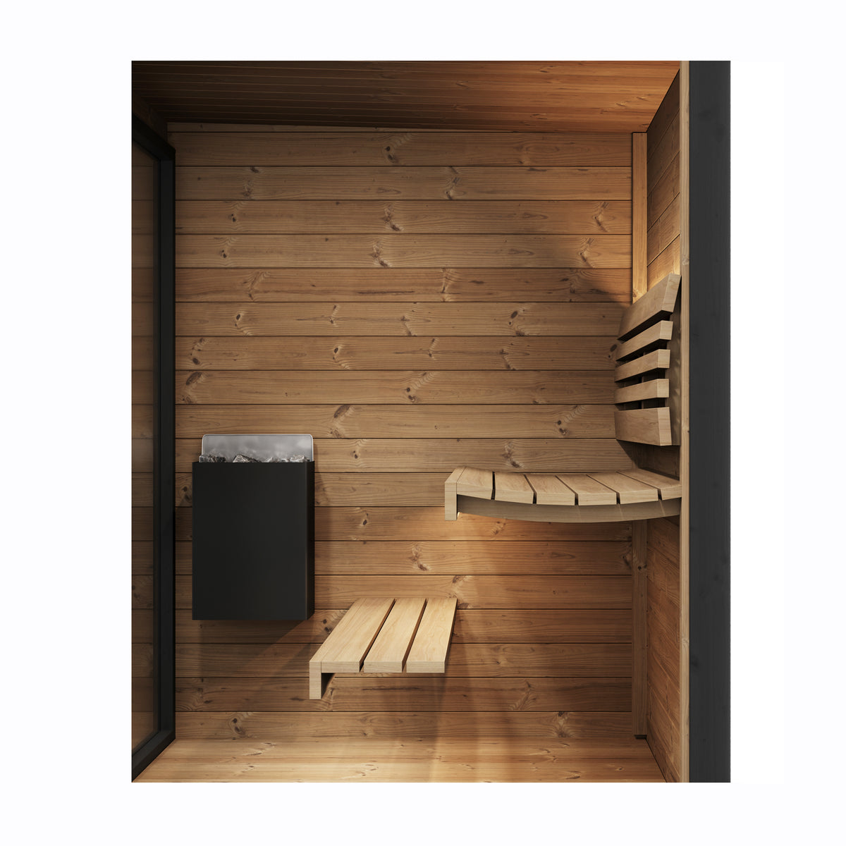 SaunaLife GL4 Outdoor Sauna Interior Side View