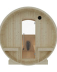 Finnish Sauna Builders Turku 6-Person Outdoor Barrel Sauna Nordic Spruce with Terrace