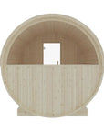 Finnish Sauna Builders Turku 6-Person Outdoor Barrel Sauna Nordic Spruce with Terrace