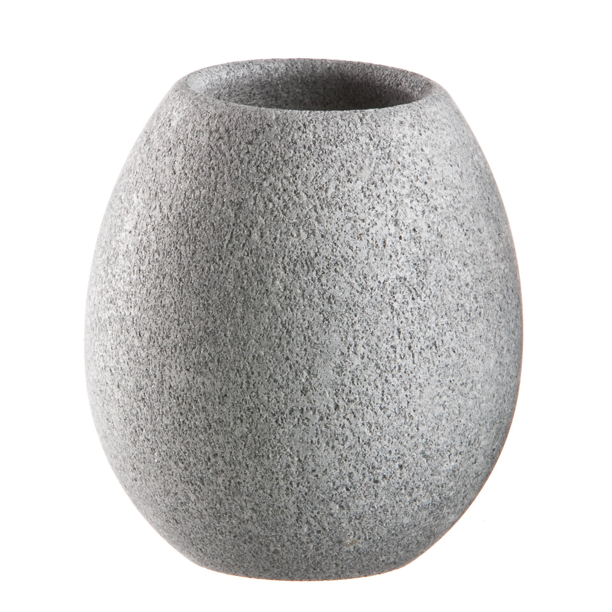 light grey sauna stone aroma cup against a white background