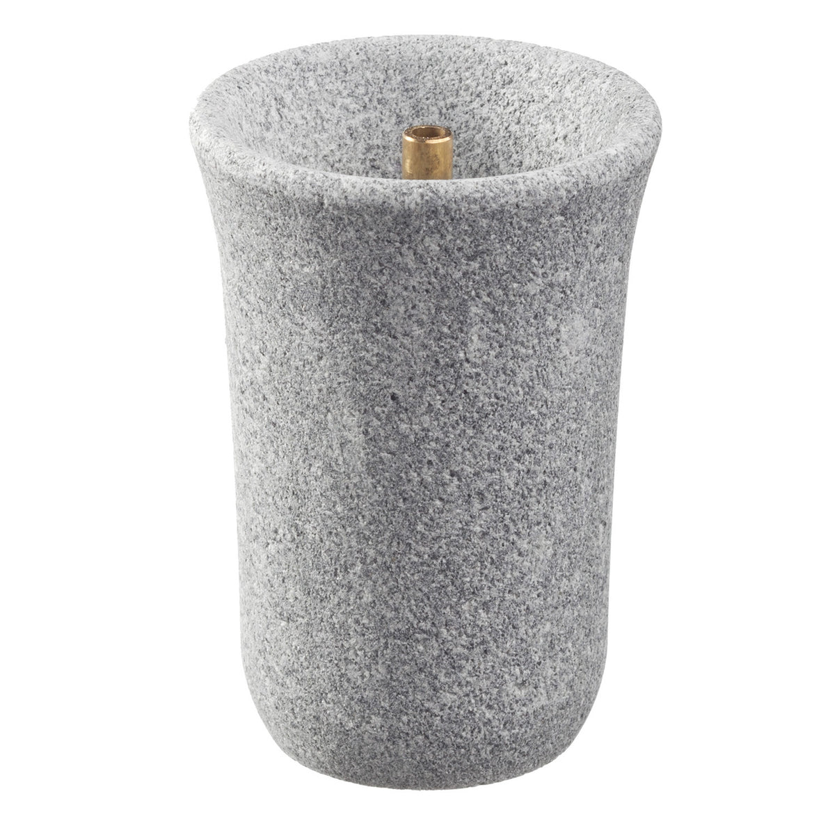 tall grey sauna stone diffuser against a white background