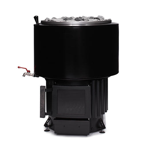 Narvi Luosto VS Sauna Stove angled view with grey stones filling top