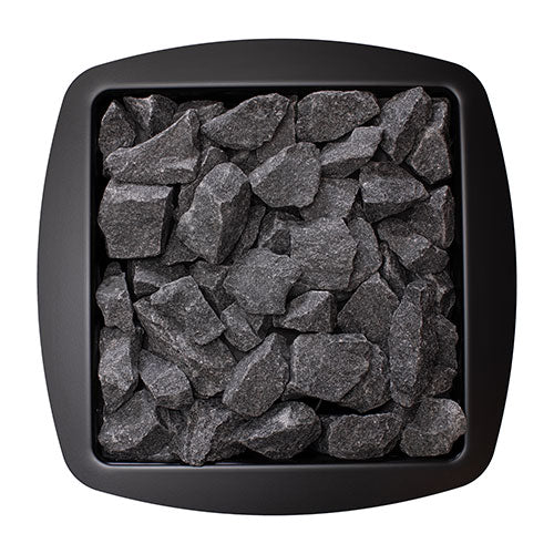 Narvi NC20 Sauna Stove Black top view filled with dark gray stones